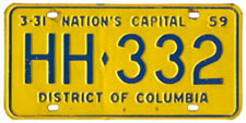 1958 Hire (Taxi) plate no. HH-332