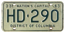 1962 Hire (Taxi) plate no. HD-290