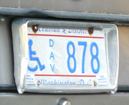 1991 base Handicapped DAV plate no. 878