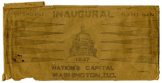 1937 Inaugural plate mailing envelope: click to enlarge
