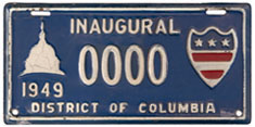 1949 Presidential Inauguration sample plate
