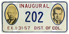 Link to page with information about 2005-2013 presidential inaugural plates.