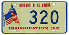 Link to page with information about 2005-2013 presidential inaugural plates.