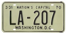 1969 (exp. 3-31-70) Livery plate no. LA-207