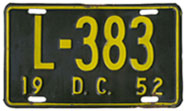1952 Livery plate no. L-383