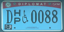 2007 OFM Diplomatic handicapped person (HP) license plate