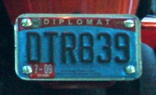 2007 base OFM Diplomatic motorcycle license plate
