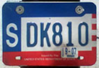 1984 base OFM Diplomatic Staff motorcycle license plate no. SDK810 (assigned to the embassy of Greece)