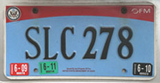 2007 base OFM Diplomatic Staff license plate no. SLC 278