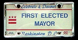 Celebrate & Discover plate marked FIRST ELECTED MAYOR