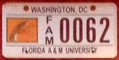 Florida A&M University organizational plate no. FAM 0026