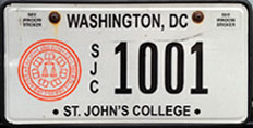 St. John's College organizational plate no. SJC 1001
