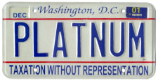 2000 base Personalized plate no. PLATNUM validated through Dec. 2001