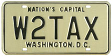 1968 base Personalized plate no. W2TAX