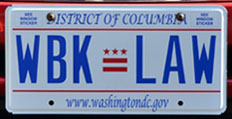 2013 issue Personalized plate no. WBK-LAW