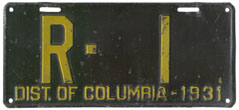 1931 Rental plate no. R-1