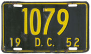 1952 Passenger plate no. 1079