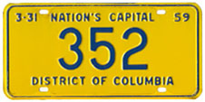 1958 Reserved plate no. 352 was assigned to John Paul Foley, Sr.