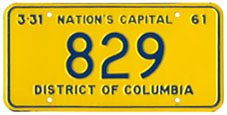 1960 Reserved Passenger plate no. 829