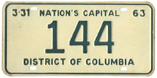 1962 Reserved Passenger plate no. 144