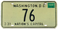 1967 Reserved Passenger plate no. 76