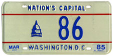 1984 reserved plate no. 86