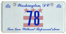 Link to page with information about reserved-number D.C. plates