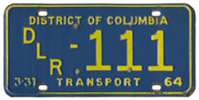1963 (exp. 3-31-64) Transport plate no. 111