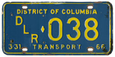 1965 (exp. 3-31-66) Transport plate no. 038