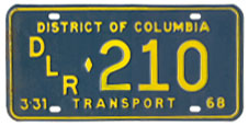 1967 (exp. 3-31-68) Transport plate no. 210