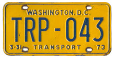 1972 (exp. 3-31-73) Transport plate no. 43