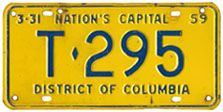 1958 Trailer plate no. T-295