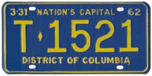 1961 Trailer plate no. T-1521