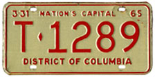 1964 Trailer plate no. T-1289