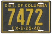 1939 Passenger plate no. 7472