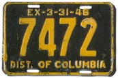 1945 Passenger plate no. 7472