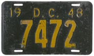 1948 Passenger plate no. 7472