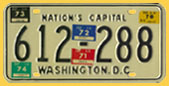 1968 plate no. 612-288 validated through March 1974