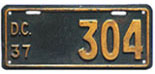 1937 motorcycle plate no. 304