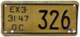 1946 (exp. 3-31-47) motorcycle plate no. 326