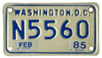 c.1978 base motorcycle plate no. N5560 validated for 1984 (exp. Feb. 1985)