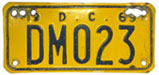 1968 (exp. 3-31-69) motorcycle dealer plate no. DM023