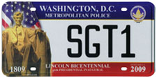 2009 Inaugural Metropolitan Police plate no. SGT1: click to enlarge