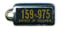 early D.C. DAV key tag no. 159-975, possibly the 1941 (exp. 3-31-42) issue