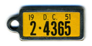 1951 (exp. 3-31-52) D.C. DAV key tag no. 2-4365