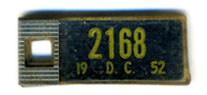 1952 (exp. 3-31-53) D.C. DAV key tag no. 2168