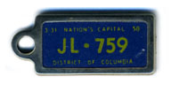 1957 (exp. 3-31-58) D.C. DAV key tag no. JL-759