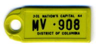 1963 (exp. 3-31-64) D.C. DAV key tag no. MV-908