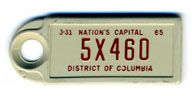1964 (exp. 3-31-65) D.C. DAV key tag no. 5X460