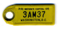 1965 (exp. 3-31-66) D.C. DAV key tag no. 3AM37